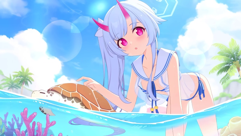 Blue Archive Wakaru Chise In Swimsuit Live Wallpaper
