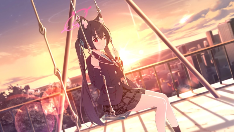 Blue Archive - Serika On Swing Live Wallpaper