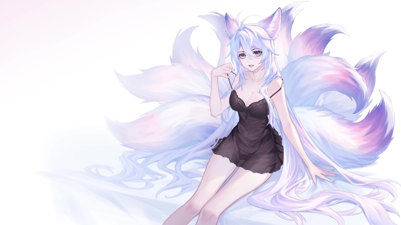 The Nine Tailed Fox In Nightgown Live Wallpaper