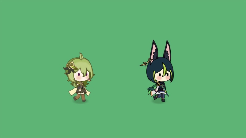 Genshin Impact - Venti & Collei Chibi Live Wallpaper