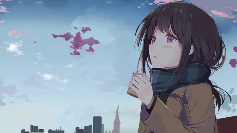 Girl Drinking Coffee Live Wallpaper