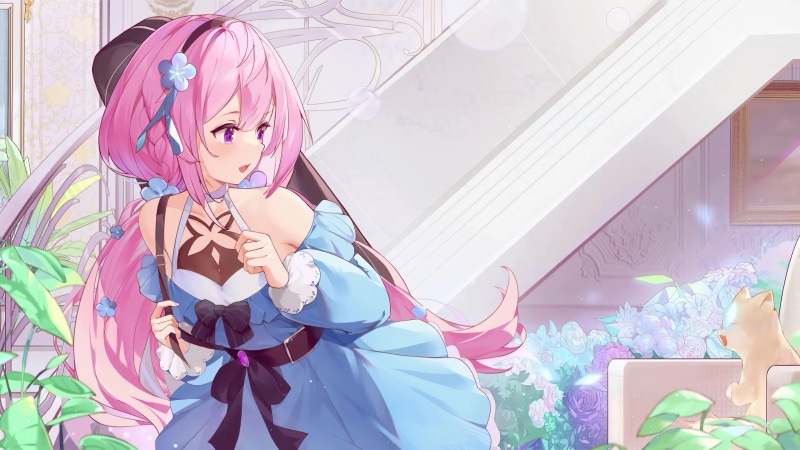 Minato Aqua Playing With Cat Live Wallpaper