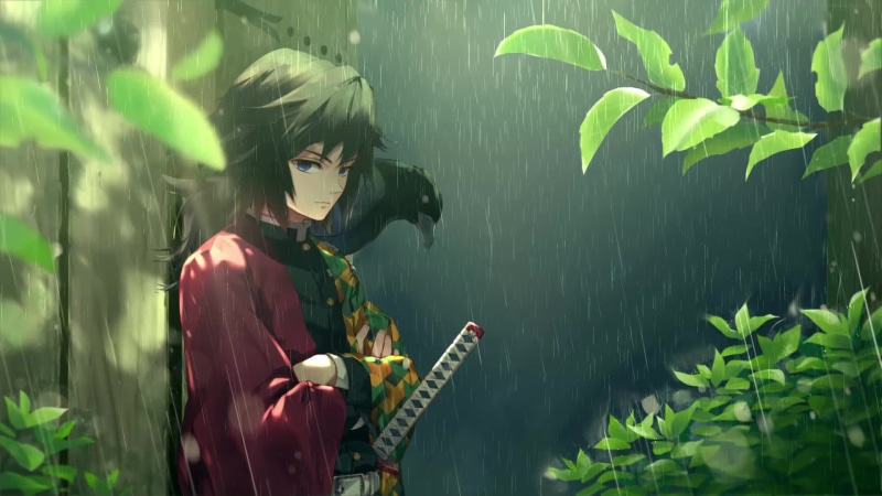Demon Slayer - Giyu Tomioka In The Rain Live Wallpaper