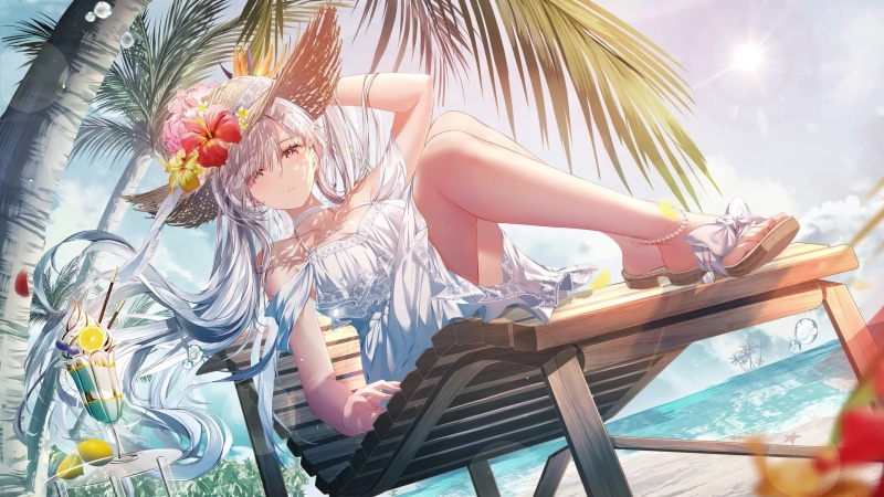 Anime Girl On Summer Vacation Live Wallpaper