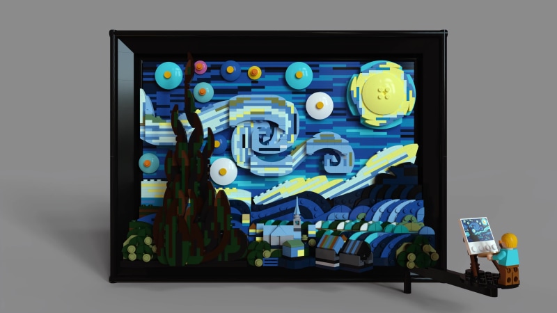 Vincent Van Gogh - The Starry Night (Lego Set) Live Wallpaper