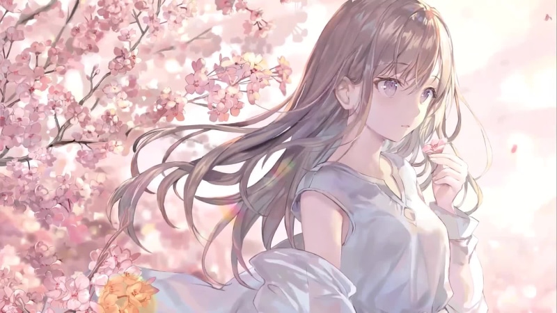 Anime Girl Under Cherry Blossoms Live Wallpaper | 3840x2160