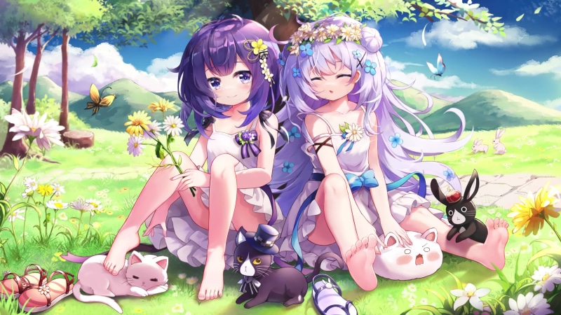 Cute Anime Girls In The Forest Live Wallpaper