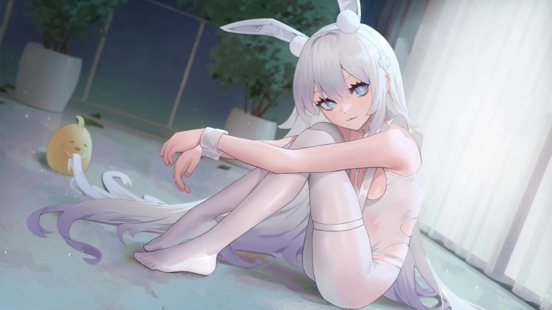 Azur Lane - Vicious - Lazy White Rabbit Live Wallpaper