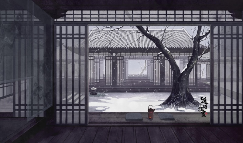 Traditional Japanese House - Snow Outside Live Wallpaper