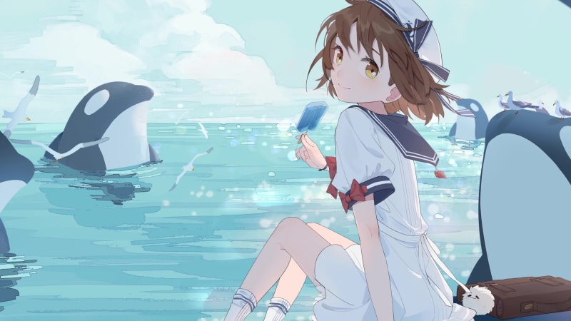Little Sailor Girl In Summer Live Wallpaper