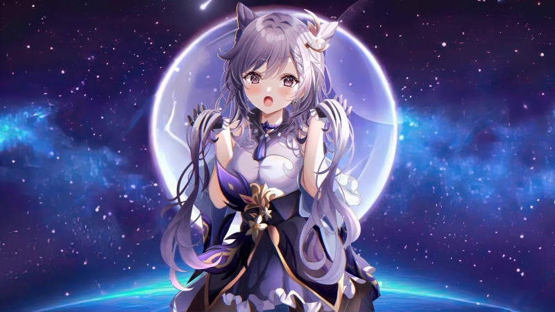 Genshin Impact Keqing In Starry Night Live Wallpaper