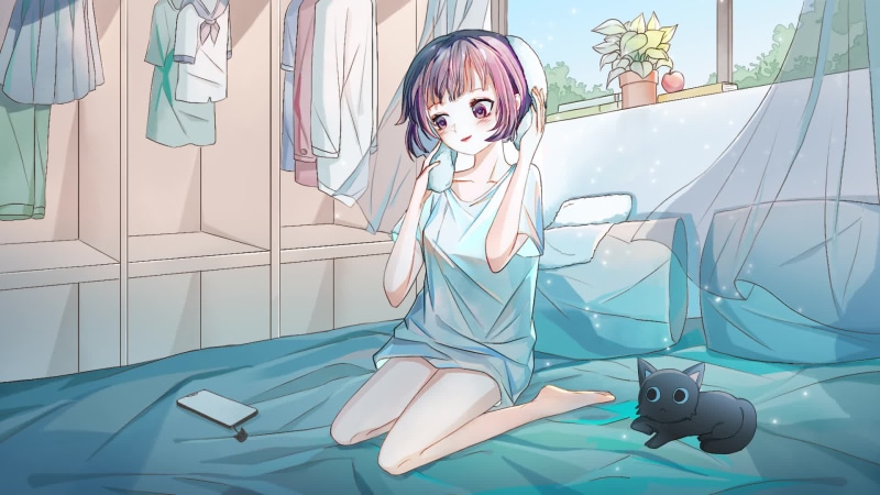 Anime Girl Chill At Home Live Wallpaper