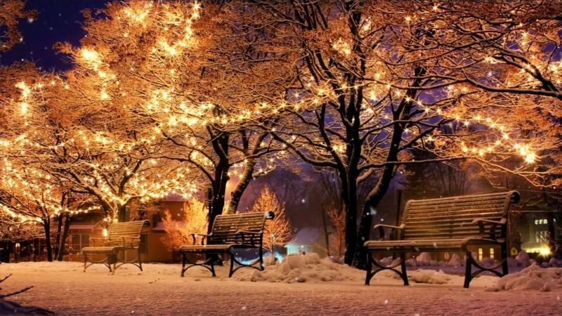 Christmas Town In Winter Live Wallpaper