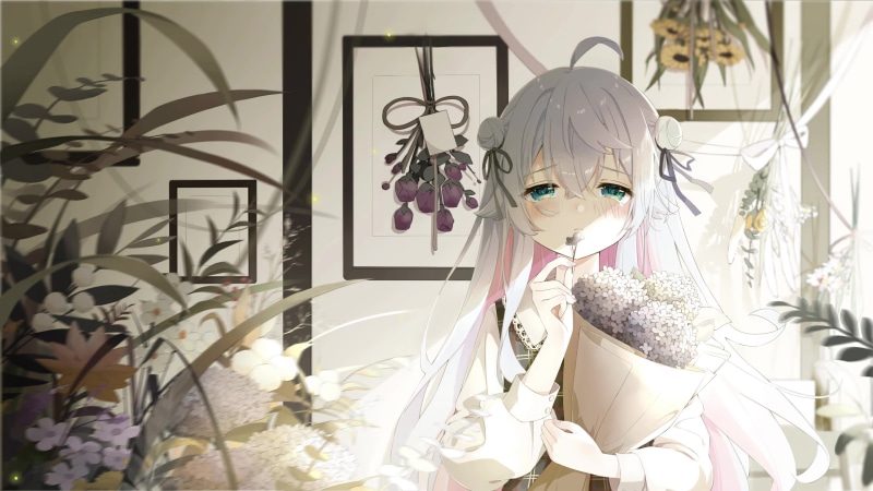 Kagura Nana With Dried Flowers Live Wallpaper