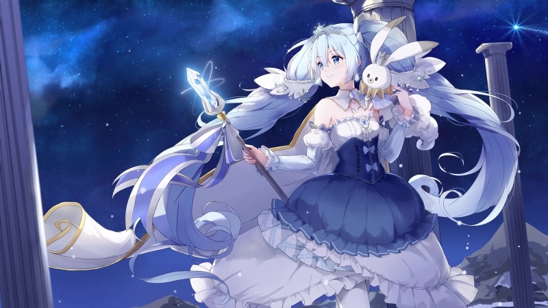 Hatsune Miku In Snow Night Live Wallpaper