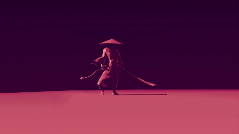 Minimalist Samurai Warrior With Katana Live Wallpaper