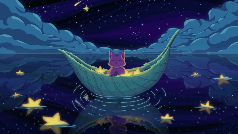 Purple Cat - Sea Of Stars Live Wallpaper