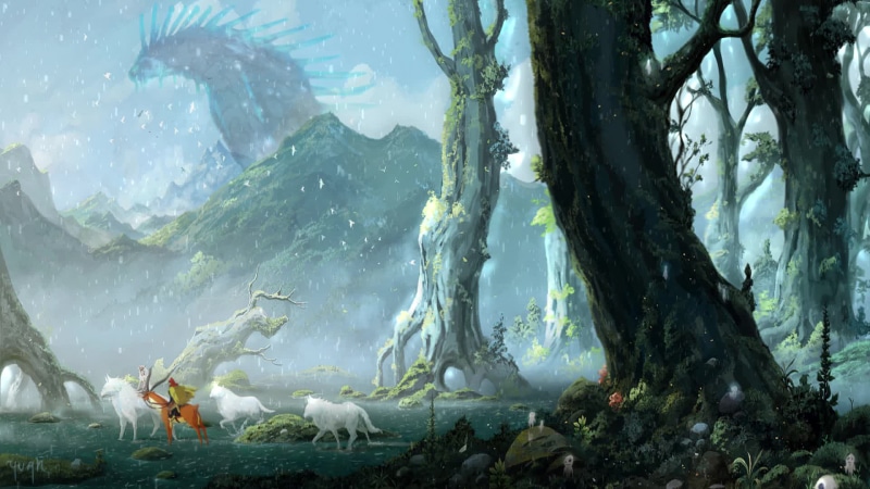 Princess Mononoke With Wolves Live Wallpaper