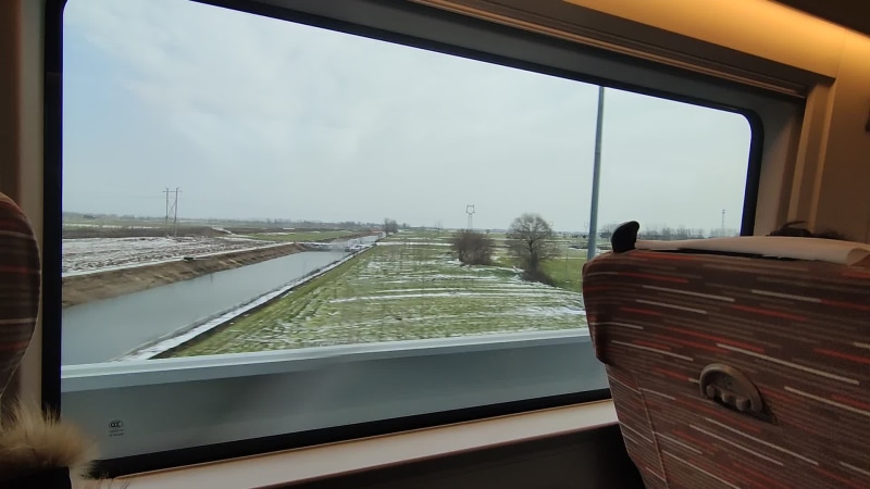 High-Speed Rail Window In Winter Live Wallpaper