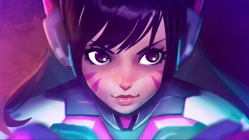 Animated D. va Overwatch Live Wallpaper | 1920x1080