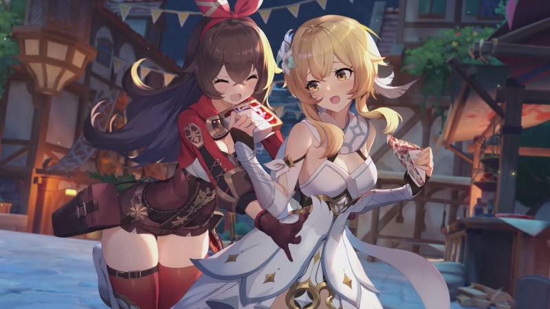 Amber and Lumine from Genshin Impact Live Wallpaper
