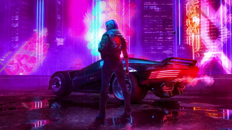 CYBERPUNK - Music Rain Fireworks Live Wallpaper