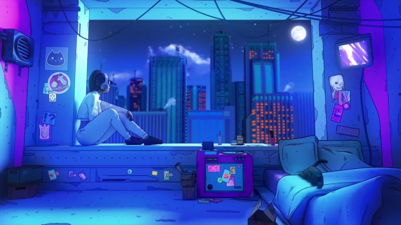 Evening Window with Lofi Hiphop xsullo Live Wallpaper