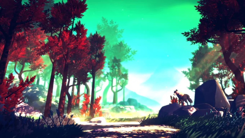 Stylized Landscape with Lone Wolf Live Wallpaper