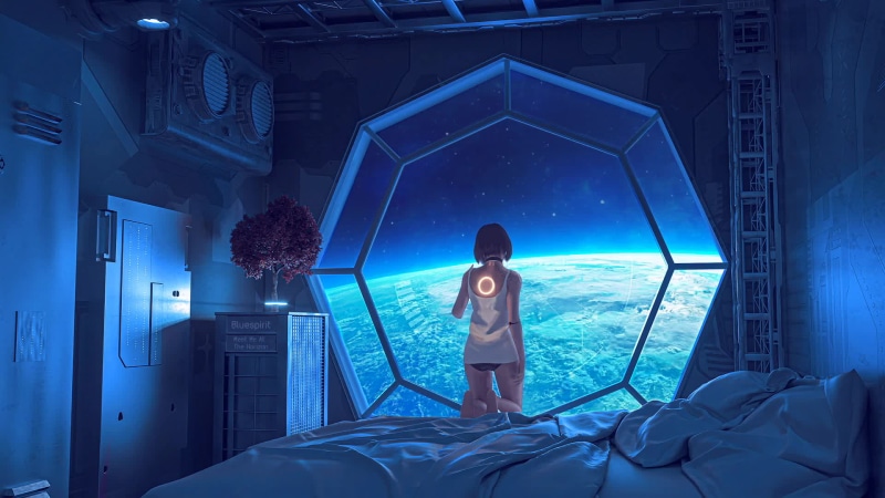 Girl in Space Live Wallpaper