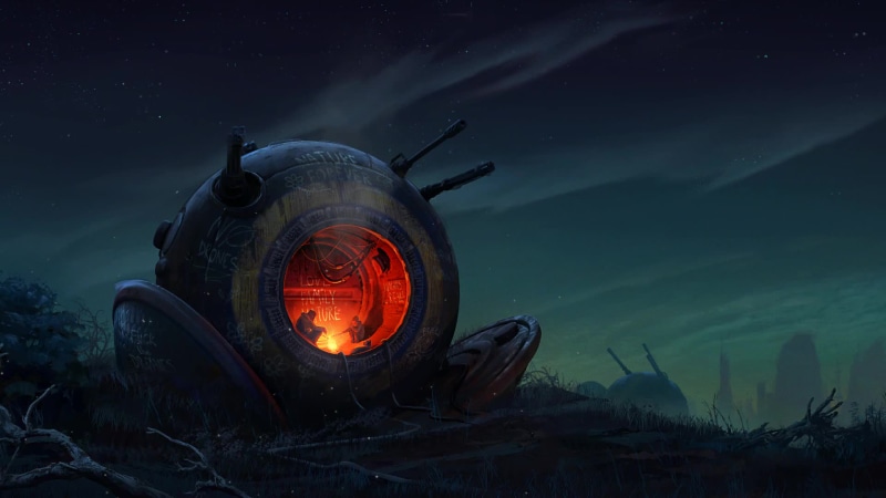 Sci-fi fireplace with lofi music Live Wallpaper