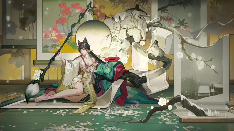 Ese Flower And Bird Scroll Live Wallpaper