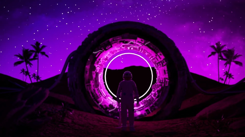 Astronaut In Science Fiction Portal Ring Live Wallpaper