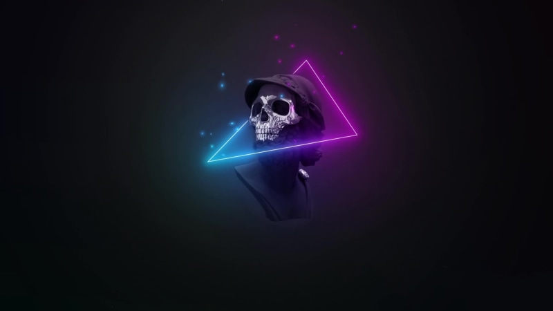 Skull Neon Minimal Live Wallpaper