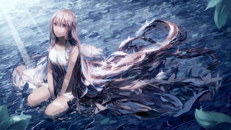 Anime Girl In The Rain Artwork Live Wallpaper