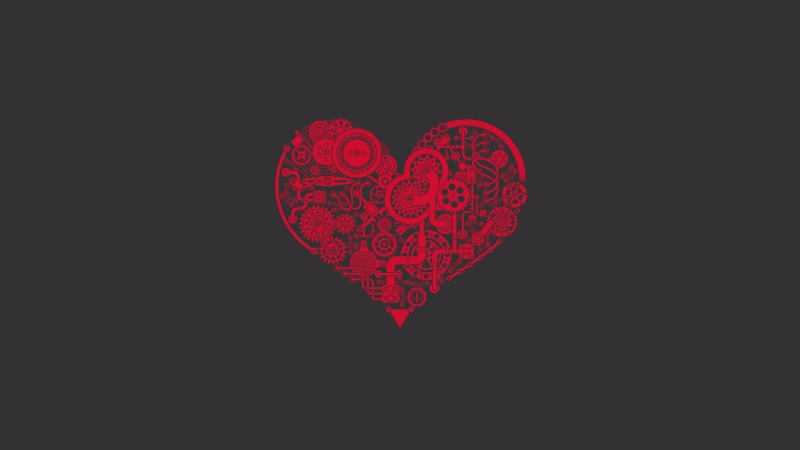 Geared Heart Abstract Live Wallpaper