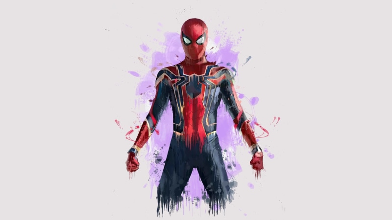 Avengers Iron Spider Man Artwork 4K WaterMark Live Wallpaper