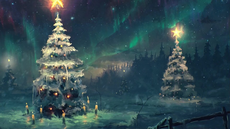 Dark and magical Christmas Night Live Wallpaper