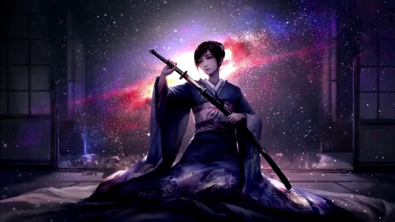 Samurai Girl with Katana Live Wallpaper