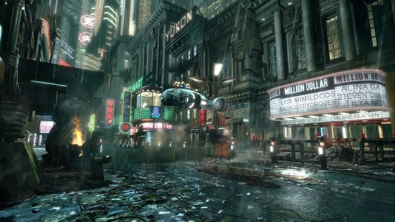 Street in the Style of Cyberpunk Rain Live Wallpaper