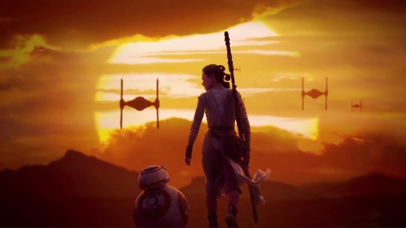 Rey and Cute Robot BB8 Star Wars Live Wallpaper