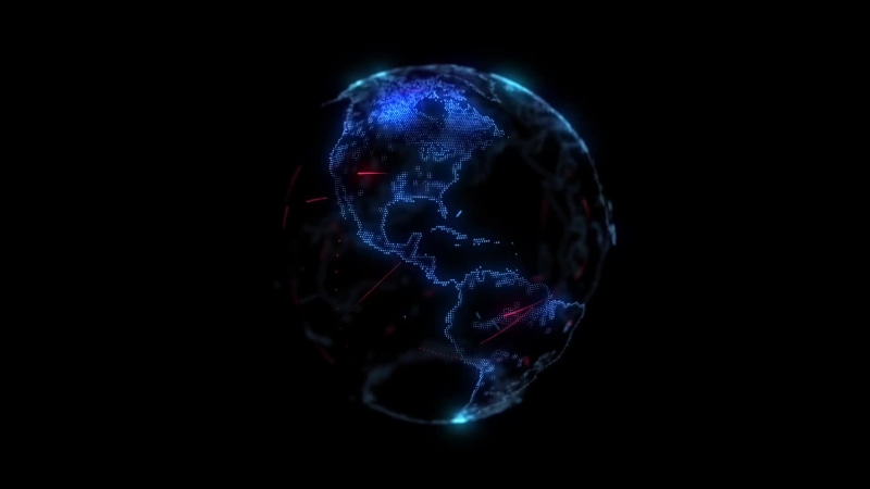 Blue Hologram of Planet Earth Live Wallpaper