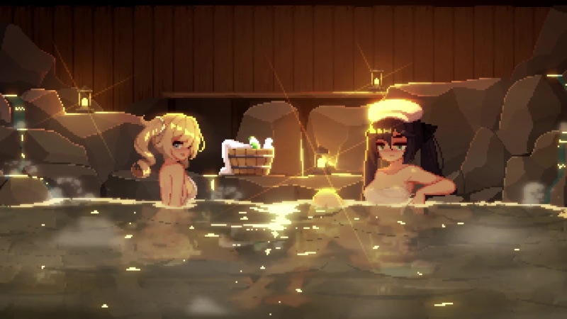 Mona and Barbara Onsen Genshin Impact Live Wallpaper