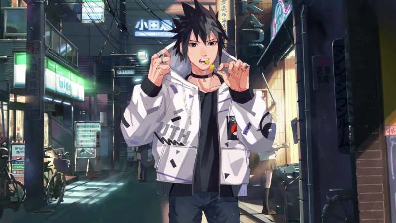Sasuke Lollipop and Some Glitch Live Wallpaper