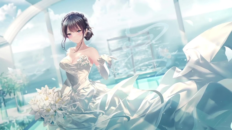 Shoko Makinohara White Wedding Dress, Rascal Does Not Dream of a Dreaming Girl Live Wallpaper