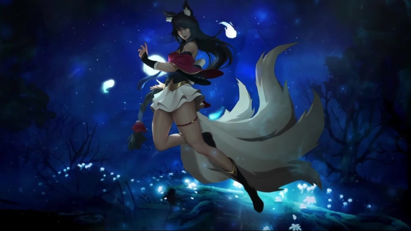 Nine-Tailed Fox Ahri Floating, League Of legends Live Desktop Live Wallpaper