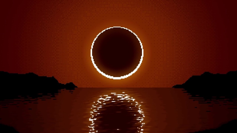 Solar Eclipse Pixel Art Reflection Live Wallpaper
