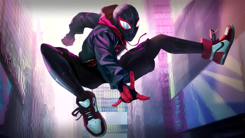 Miles Morales Spider-Man Over City Live Wallpaper