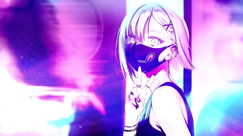 Stay Positive, Cute Girl, Neon Lights Live Wallpaper