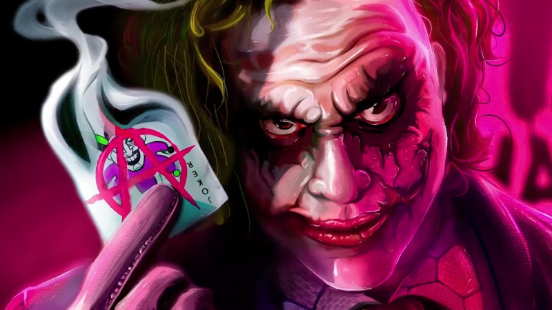 Joker Supervillain Anarchist Card scars on face Live Wallpaper