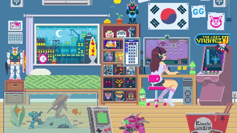 D.va Pixel Art Live Overwatch Game Live Wallpaper